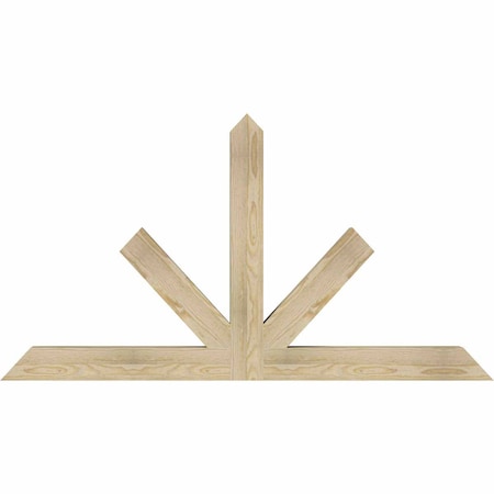 Ekena Millwork Saratoga Rough Sawn Timber Gable Bracket, Douglas Fir, 60"W x 32"H x 4"D x 4"F, 13/12 Pitch GBW060X32X0404SAR00RDF
